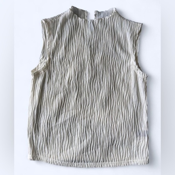 Dazy Womens White Cream Ribbed Boho Preppy Minimalist Sleeveless Top Large XL - Picture 2 of 9